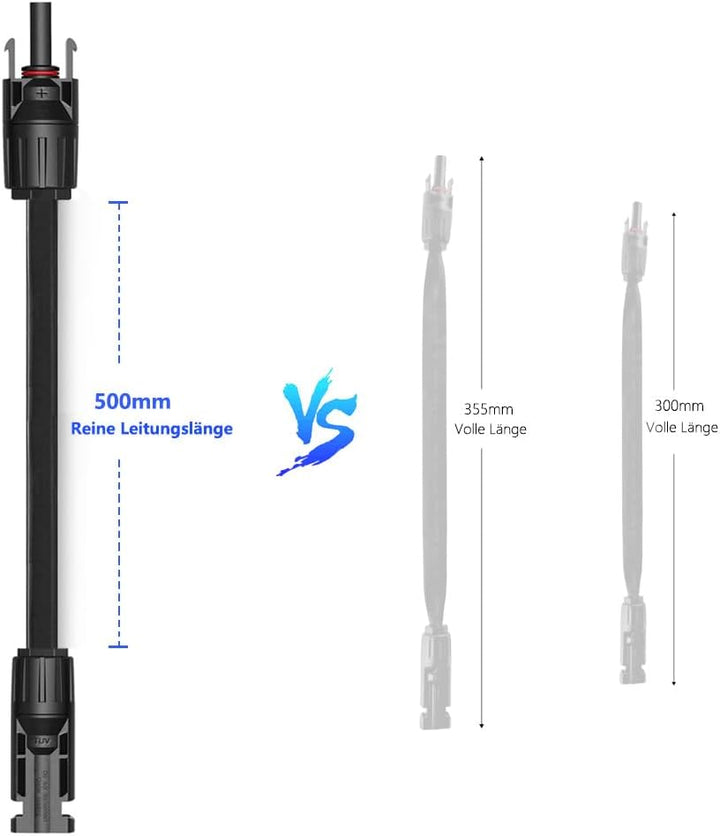 Super Flachkabel,1paar Solar Fensterdurchführung Flach 0.5m Flexibel Kabel IP67 Stecker auf Buchse A