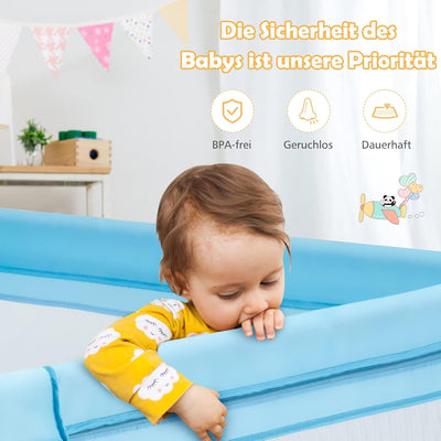 GOPLUS Baby Laufstall mit 50 Spielbällen, Krabbelgitter für Kleinkinder & Säulinge, Laufgitterzelt m