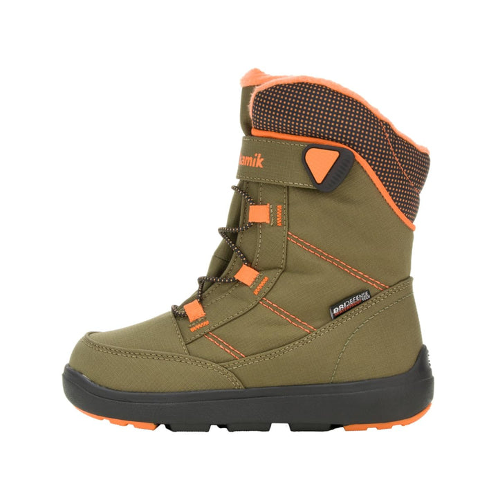 Kamik Stance2 Unisex Kinder Schneestiefel 22 EU Olive Orange, 22 EU Olive Orange