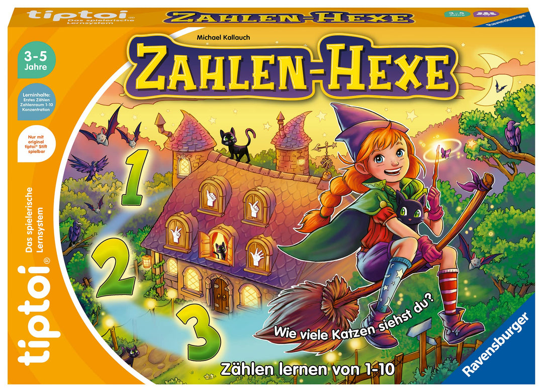 Ravensburger tiptoi Spiel 00132 Zahlen-Hexe, Zählen Lernen von 1-10 für Kinder ab 3 Jahren