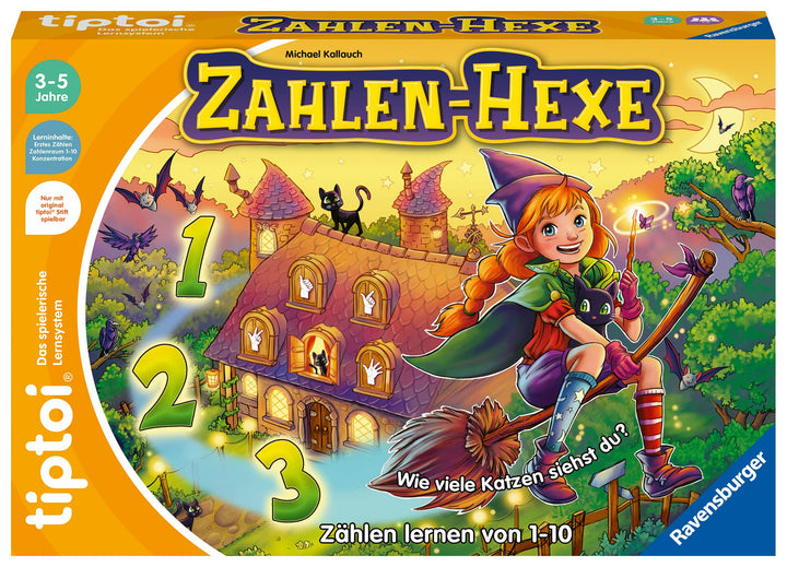 Ravensburger tiptoi Spiel 00132 Zahlen-Hexe, Zählen Lernen von 1-10 für Kinder ab 3 Jahren