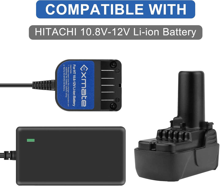 Exmate 10.8V-12V Ladegerät für HITACHI 329369 329370 329371 329389 331065 BCL1015 10.8V-12V Lithium