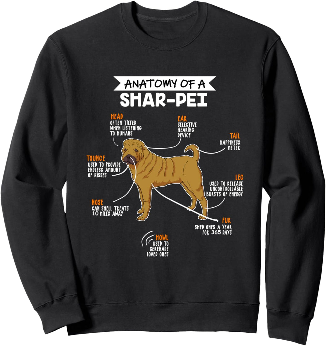 Anatomie Eines Shar Pei Fun Hunde Herrchen Frauchen Sweatshirt