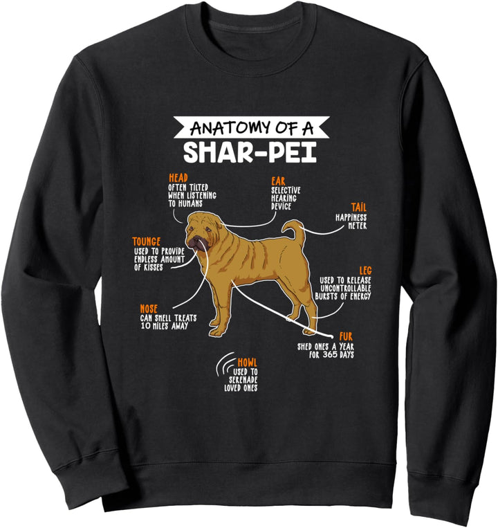 Anatomie Eines Shar Pei Fun Hunde Herrchen Frauchen Sweatshirt