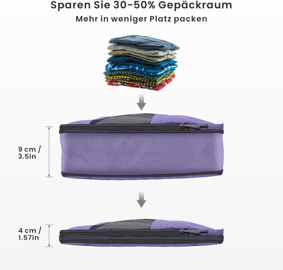 Koffer Organizer Kompression Set, Packwürfel Set Kompression Ihres Reisegepäcks, Compression Packing