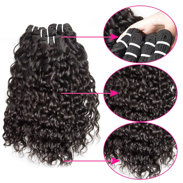 Brasilianische Locken mit Verschluss Water Wave Bundles Yavida Weben brasilianisches Menschenhaar Cu