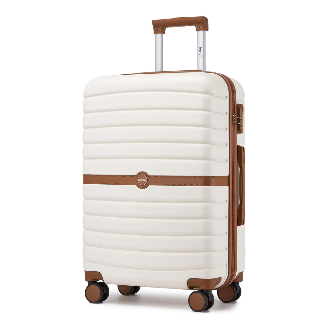 KONO Koffer Reisekoffer Trolley Koffer mittelgross von ABS+PC Hartschalenkoffer mit Zwillingsrollen