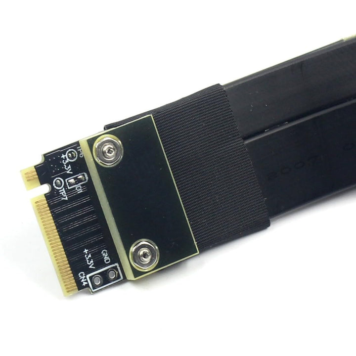 M.2 NGFF NVMe M Key to PCIE 3.0 4X Extension Cable Extender Riser Cable, Black, Straight to Straight