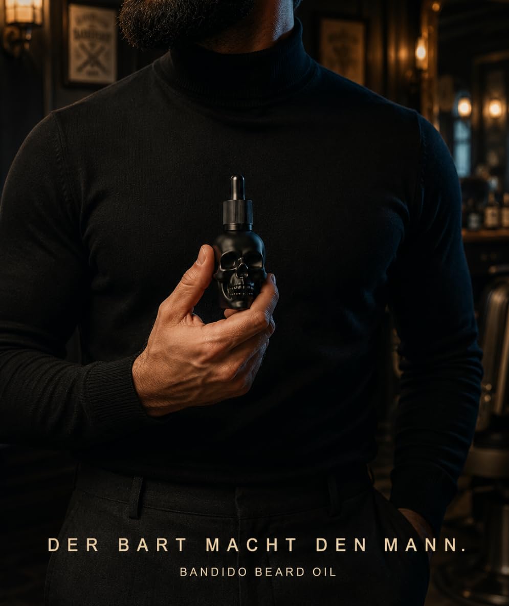 Bandido Barbershop Beard Oil 40ml Bart Öl für die tägliche Bartpflege von 3-Tage-Bart bis Vollbart B