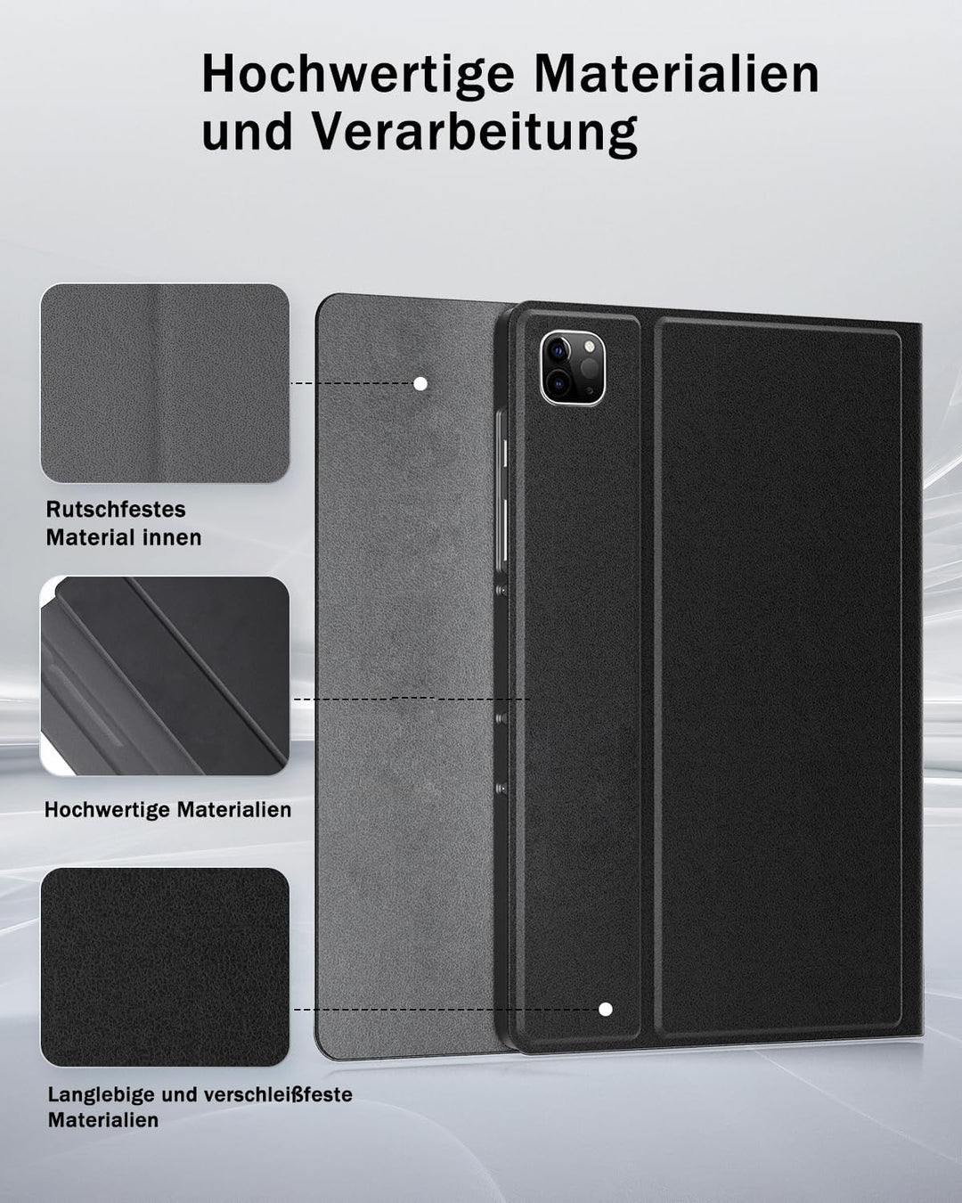 für iPad Pro 11 Zoll (4, 3, 2, 1 Generation-2022/2021/2020/2018) Hülle mit kabellose Bluetooth Deuts