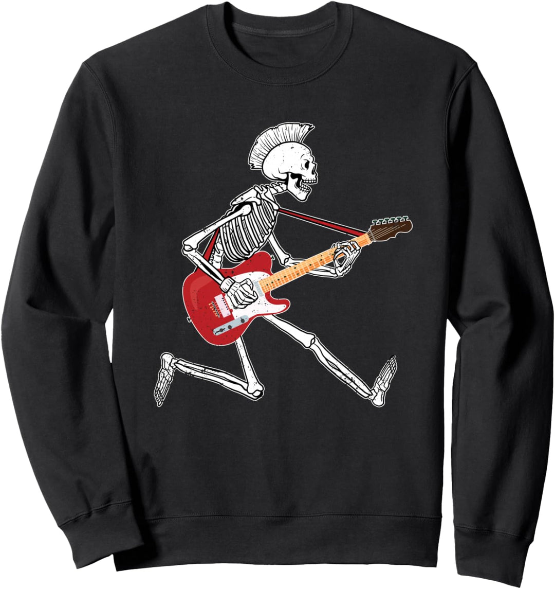 Death Metal Skelett Gitarrist Punk-Rock-Musiker Bassist Sweatshirt