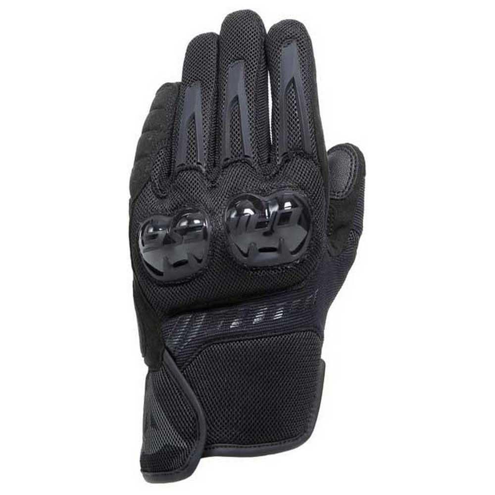 Dainese Mig 3 Air Tex Gloves, Motorradhandschuhe Sommer mit Protektoren, Herren, Schwarz/Schwarz, XS