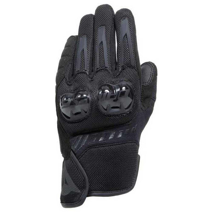 Dainese Mig 3 Air Tex Gloves, Motorradhandschuhe Sommer mit Protektoren, Herren, Schwarz/Schwarz, XS