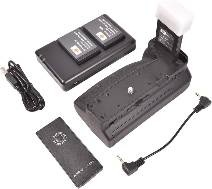 DSTE® Infrarot Fernbedienung Batterie Griff Kompatibel für Canon EOSRP Kamera + 2X Li-ion LP-E17 Bat