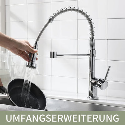 AIMADI Wasserhahn Küche Mischbatterien Küchenarmatur mit Brause Spültischarmatur Spiralfederarmatur