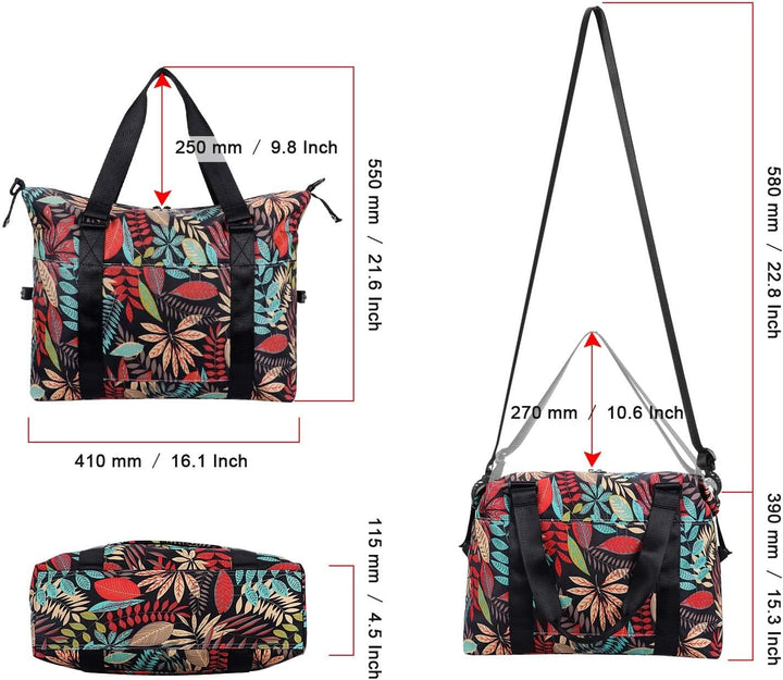 HAWEE Sporttasche Damen Gross Leichte Reisetasche Herren Faltbare Gym Duffel Bag Weekender Travel Ba