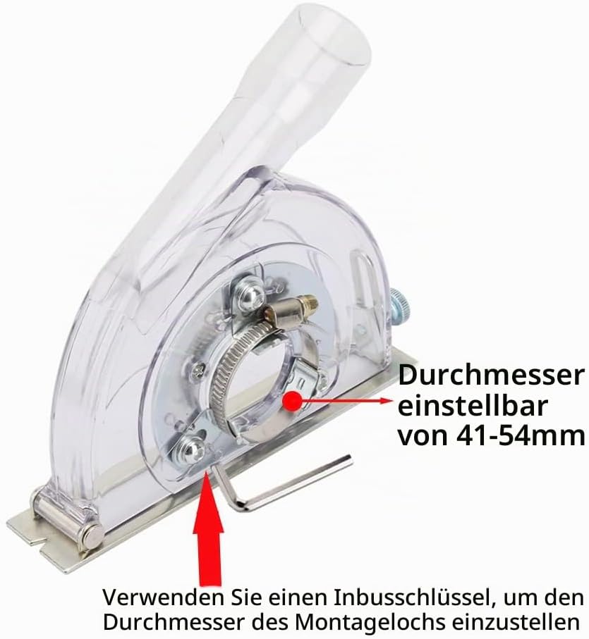 Staubabsaugung für Winkelschleifer, Staubschutzhaube für Winkelschleifer, professionelle Absaughaube