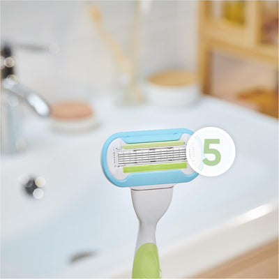 Gillette Venus Extra Smooth Rasierklingen Damen, 8 Ersatzklingen für Damenrasierer mit 5-fach Klinge