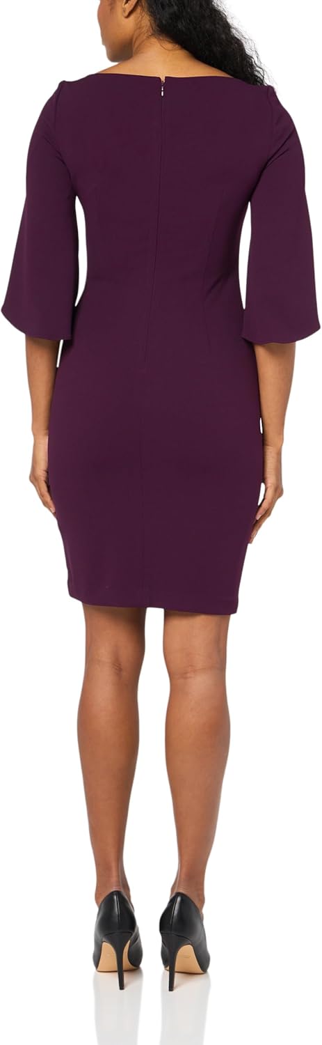 Tommy Hilfiger Damen Flutter Sleeve Scuba Dress Kleid 36 Bernstein, 36 Bernstein
