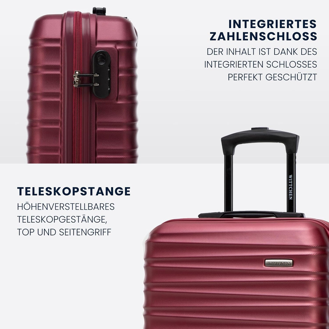 WITTCHEN Reisekoffer 3er Koffer-Set Rollkoffer Trolley Handgepäck Reisekofferset Gepäckset Hartschal