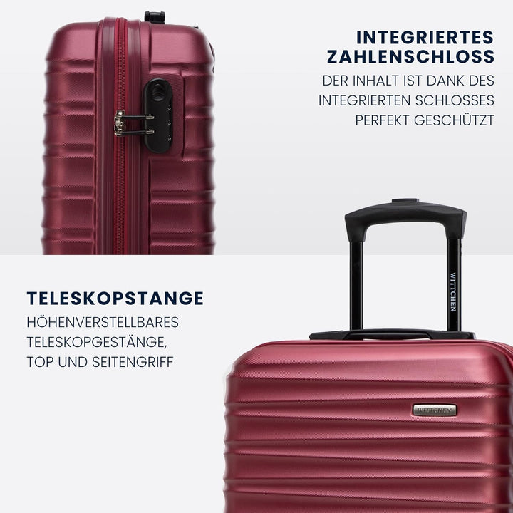 WITTCHEN Reisekoffer 3er Koffer-Set Rollkoffer Trolley Handgepäck Reisekofferset Gepäckset Hartschal
