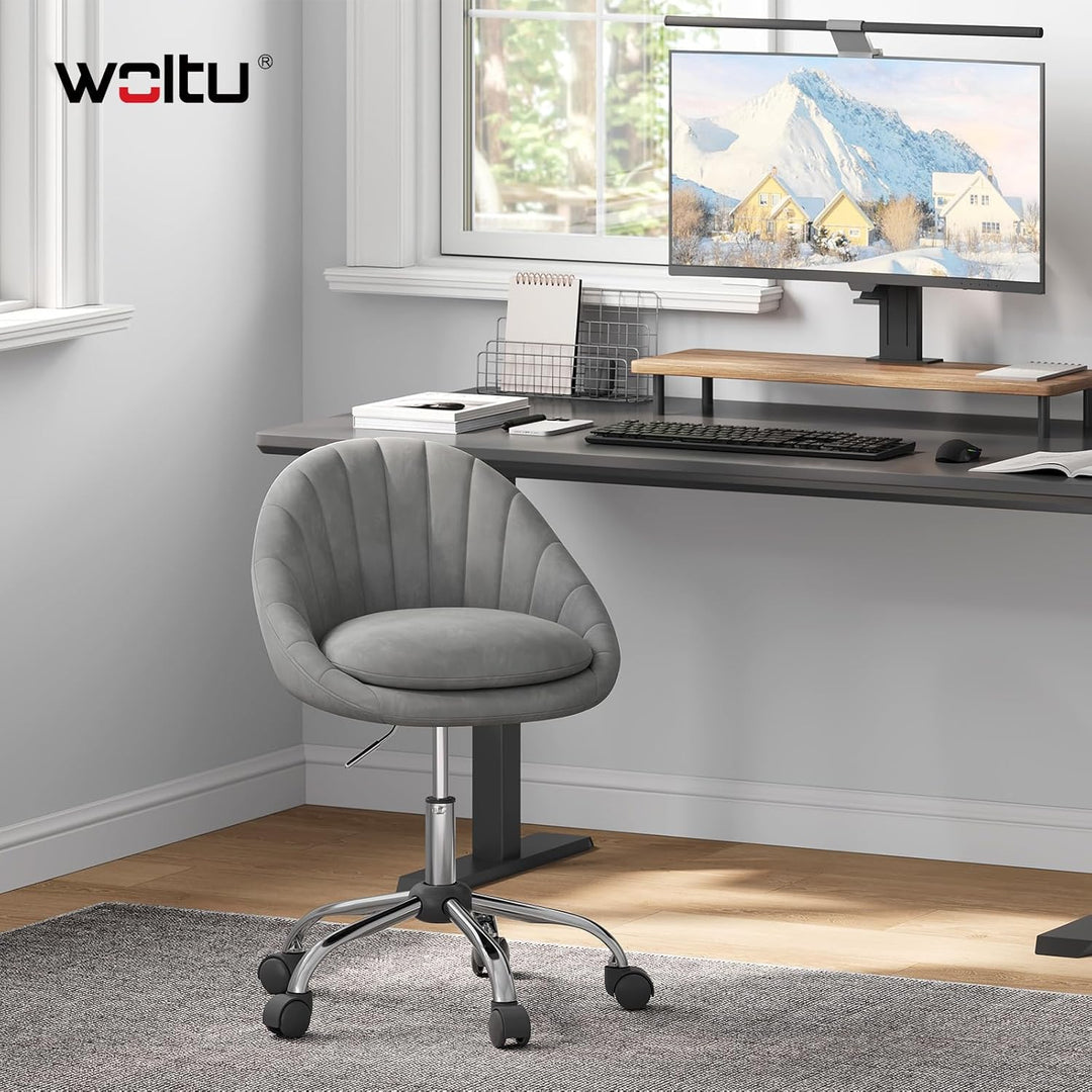 WOLTU Homeoffice Stuhl, Bürostuhl ergonomisch, Schminkstuhl drehbar, Drehstuhl mit Rollen, Schreibti