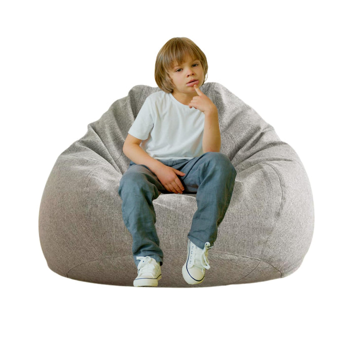AD.CON Sitzsack mit ECO Füllung Puff Relax-Sessel Sitzkissen Bodenkissen Bean Bag 70x80x50 Hellgrau