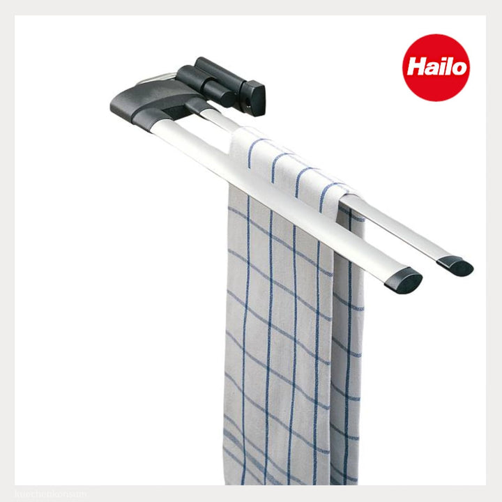 Hailo Secco Alu Line Handtuchhalter ausziehbar Aluminium 2-armig Handtuchstange