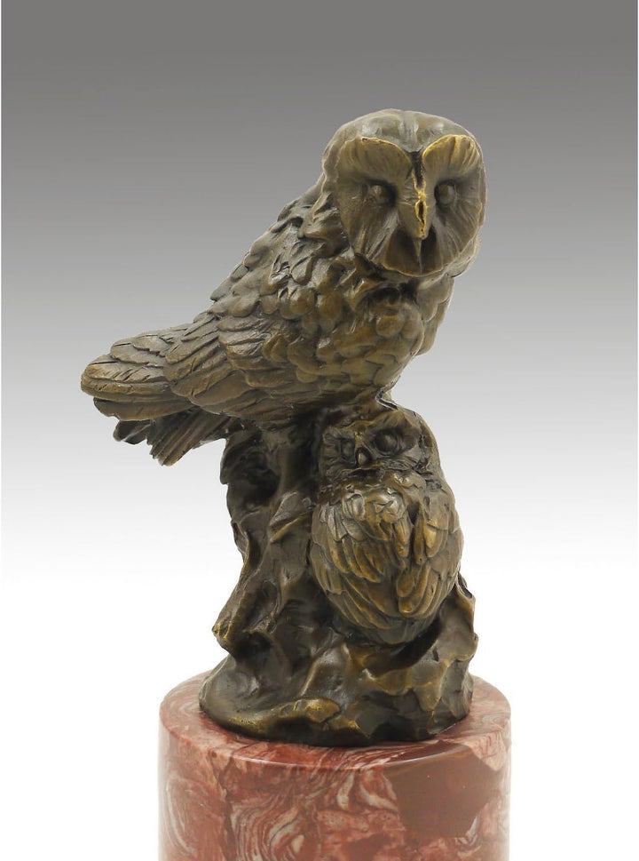 Kunst & Ambiente - Tierskulptur aus Bronze - Zwei Eulen - signiert von Milo - Eule in Bronze - Eulen