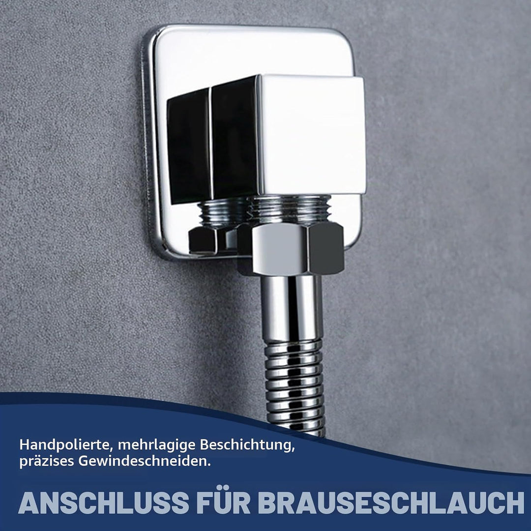 Chrom Messing Wandanschlussbogen, G1 / 2 Wandanschlussbogen Eckig, Duschauslass-Winkel für Die Verde
