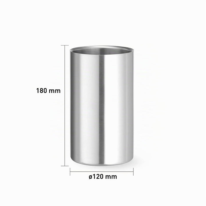 HENDI Weinkühler, Doppelwandig, für den Gebrauch ohne Eiswürfel, Flaschenkühler, ø120x(H)180mm, Edel