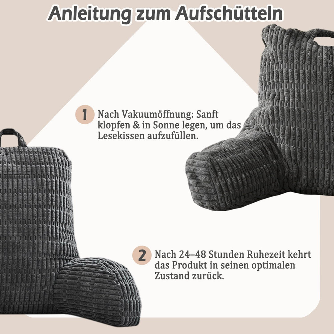 Lesekissen für Bett Und Sofa, Rückenkissen Sofa für Erwachsene mit Armlehne, RückenstüTze Abnehmbar