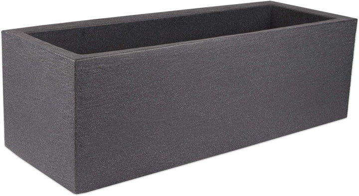 BigDean Pflanzkübel 80x30 cm gross - Granitstein-Optik in Anthrazit - Für Aussen, frostsicher & wass