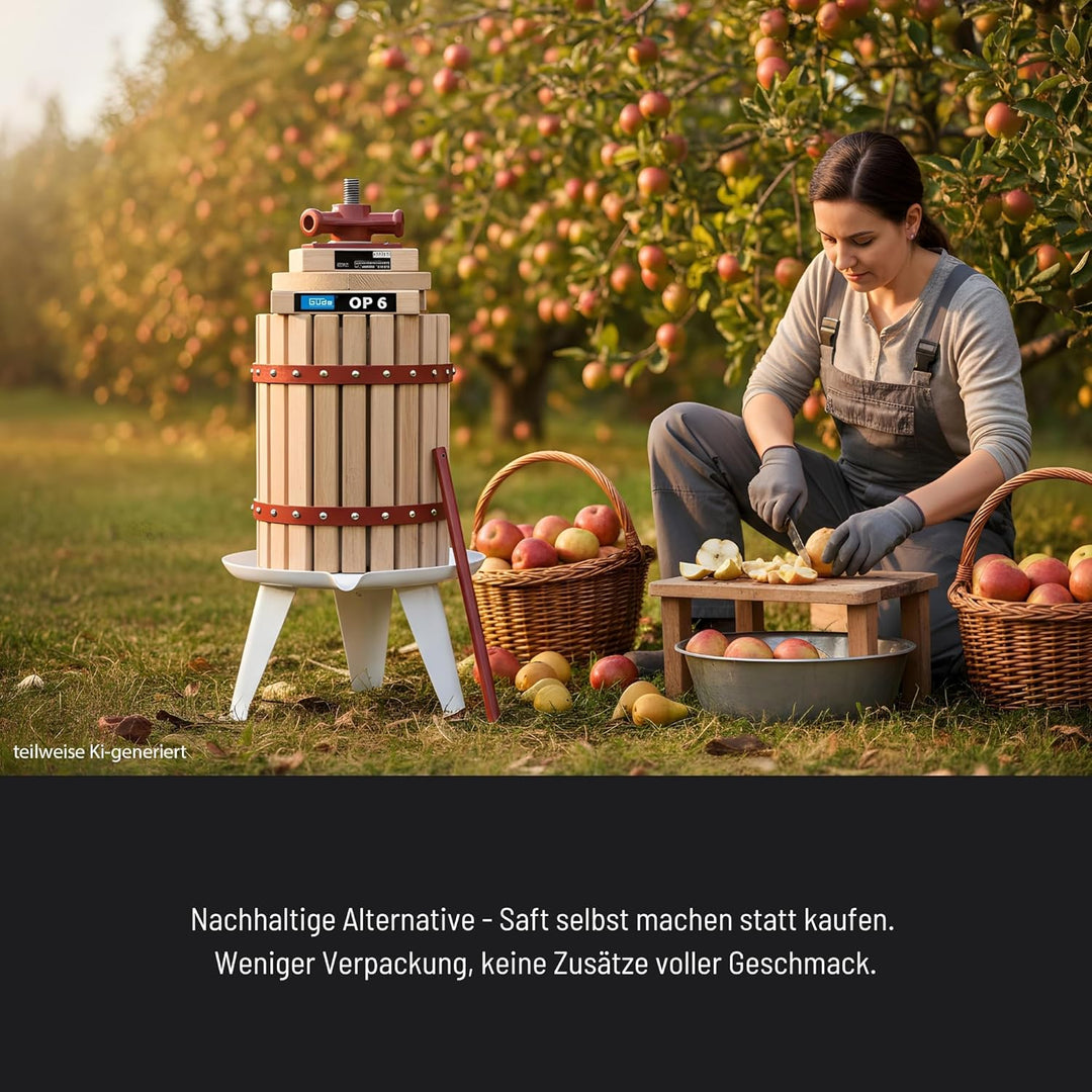 Güde 30001 OP 6 Obstpresse, Saftpresse und Beerenpresse, mechanische Presse inklusive Pressnetz 6