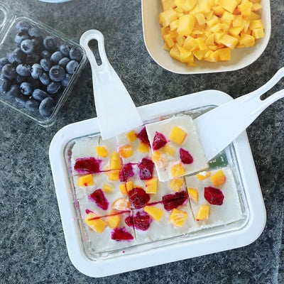 Baotkere Eiscreme Sorbet Frozen Joghurt Maschine, Sweet Spot Roller, sofortige Kaltplatte mit 2 Scha