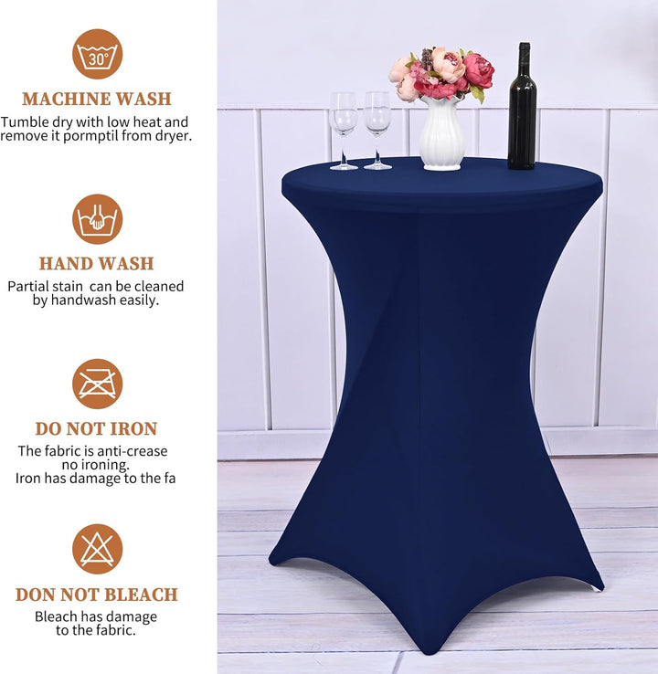 Showgeous 4er-Set Stretch Stehtisch Husse für Bistrotisch Ø 80-85 cm Cocktail Tisch-Überzug Husse, V