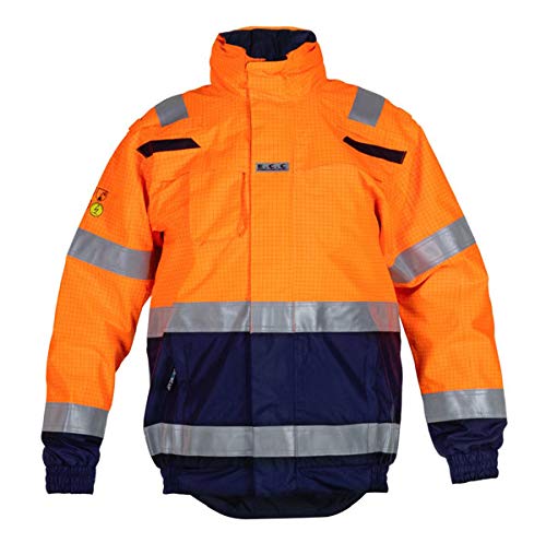 073401ONP Meppen Pilotenjacke Atex Orange/Marine Grösse XL XL Neonorange - Marine, XL Neonorange - M