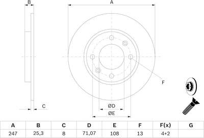 Bosch BD395 Bremsscheiben - Hinterachse - ECE-R90 Zertifizierung - zwei Bremsscheiben pro Set