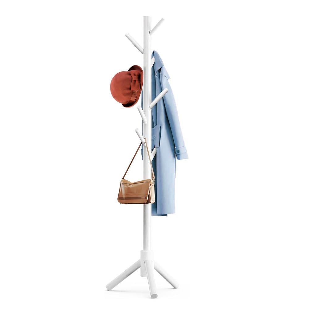 Kleiderständer Stehend Weiss holz Stehender Garderobenständer Clothes Rack Massivholz Jackenständer