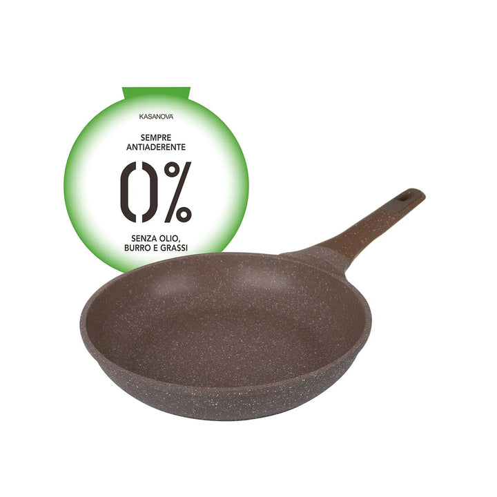 KASANOVA, beschichtete Pfanne 0% Fett, Pfanne für Induktion und alle Kochfelder, mit rutschfestem Gr