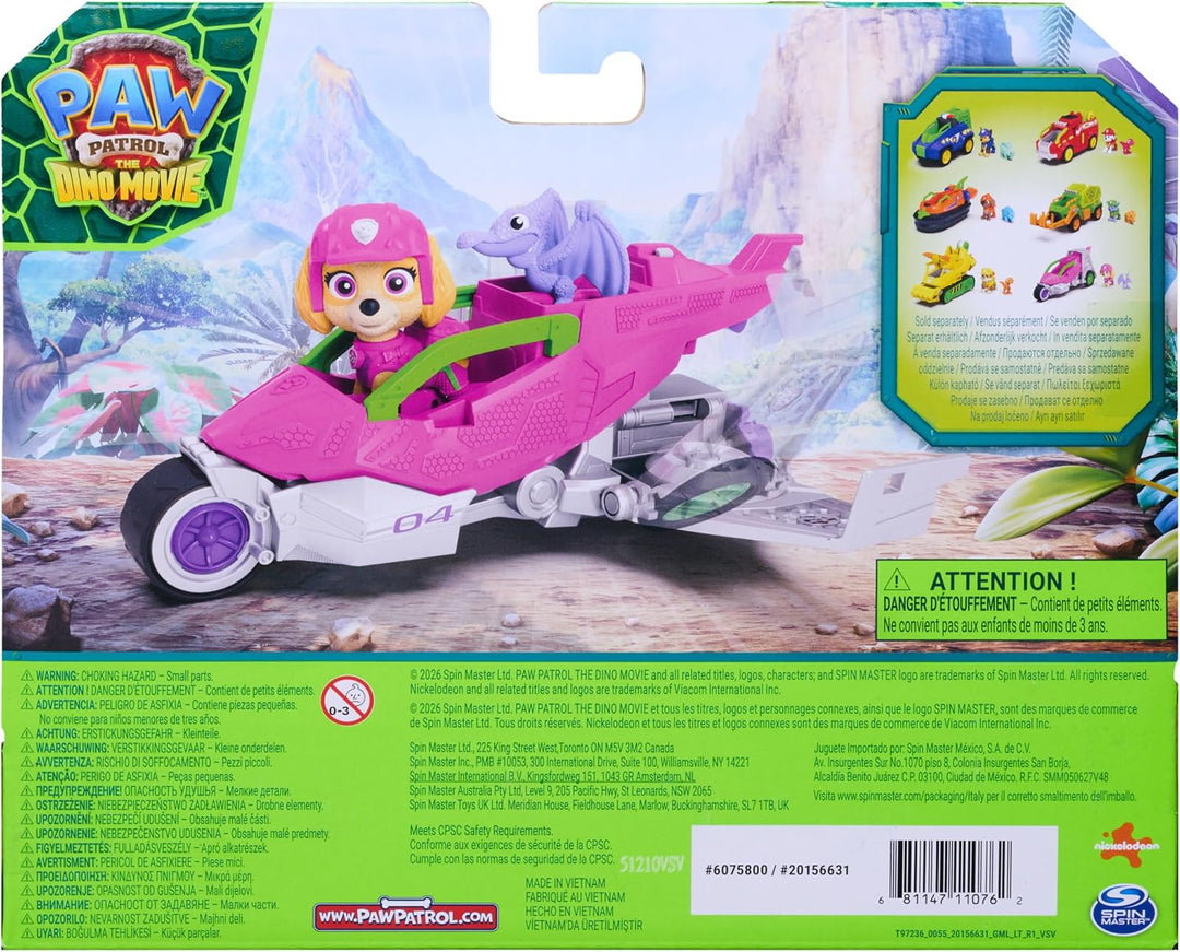 PAW PATROL: Der Dino Film, Skyes Dino-Rettungsjet, Fahrzeug im Kinofilm-Look inkl. Skye-Figur, Spiel