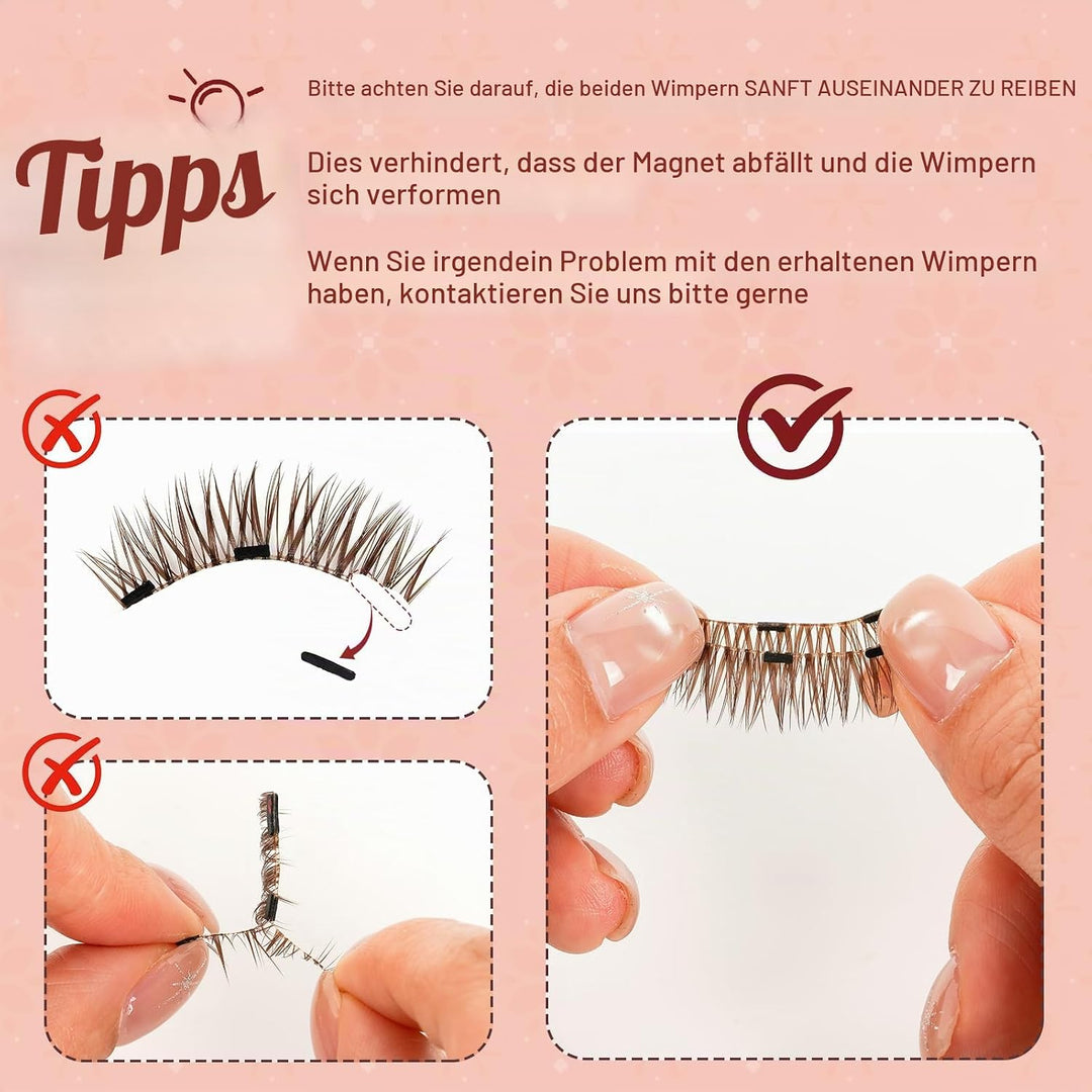 Higu clace Magnetische Wimpern,Magnet Wimpern Ohne Eyeliner,Magnetische Wimpern mit Applikator,Wimpe