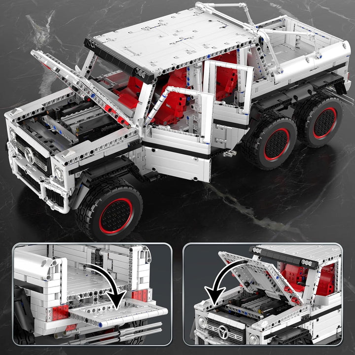 Mould King 13061 Technik Offroad G700 Pickup-Bausätze, 6×6 Spielzeugauto, Detailreicher Modellbausat