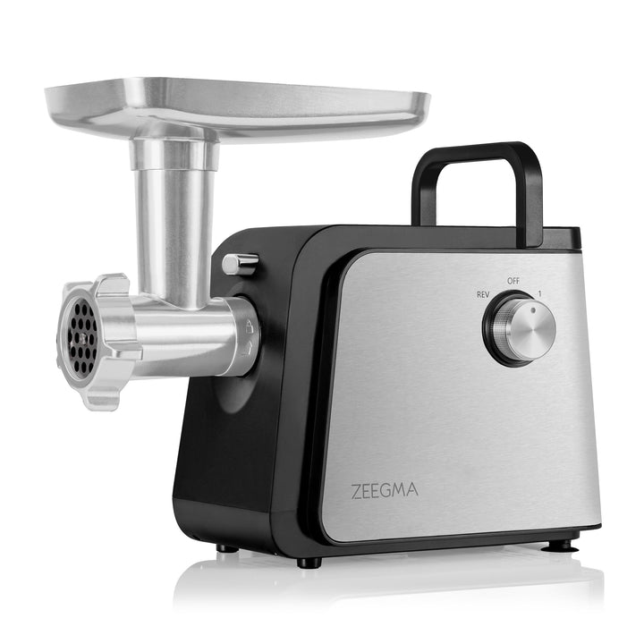ZEEGMA MOLEN CHEF EASY Elektrischer Fleischwolf Leistung 2100 W 3 Edelstahlscheiben Wurstaufsatz Gem