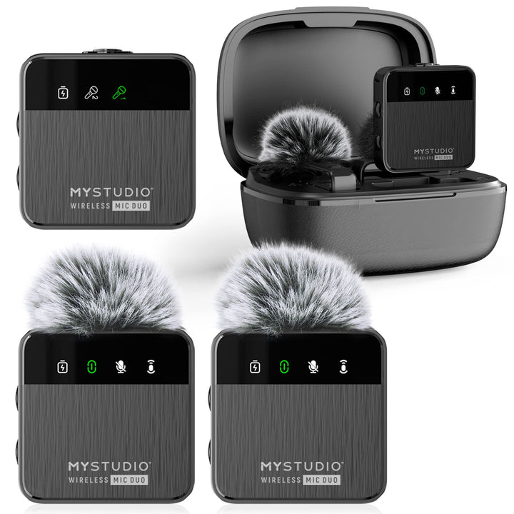 MyStudio Wireless MIC Duo • Mikrofon-Set mit Zwei Lavalier-Ansteckmikrofonen • Schnurlos • Für Zwei