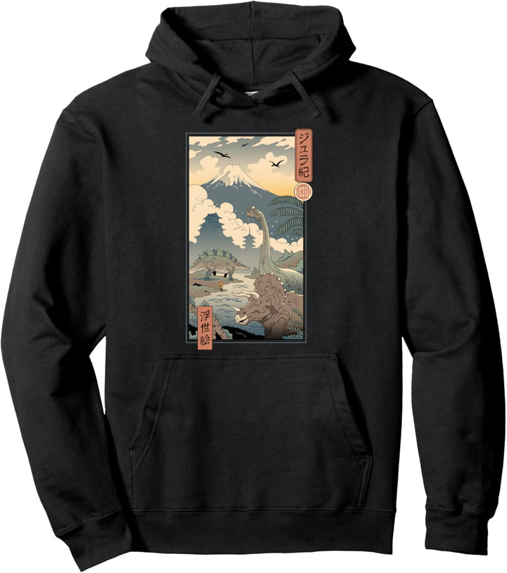 Jurassic Ukiyo-e 1 Pullover Hoodie