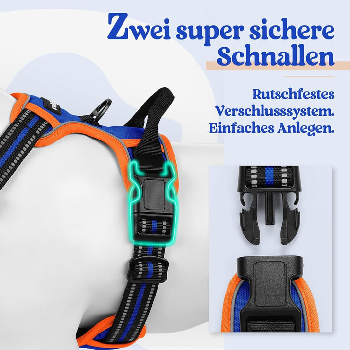 rabbitgoo Hundegeschirr Mittelgrosse Hunde Anti Zug Geschirr Hund mit Kontrolle No Pull Verstellbar