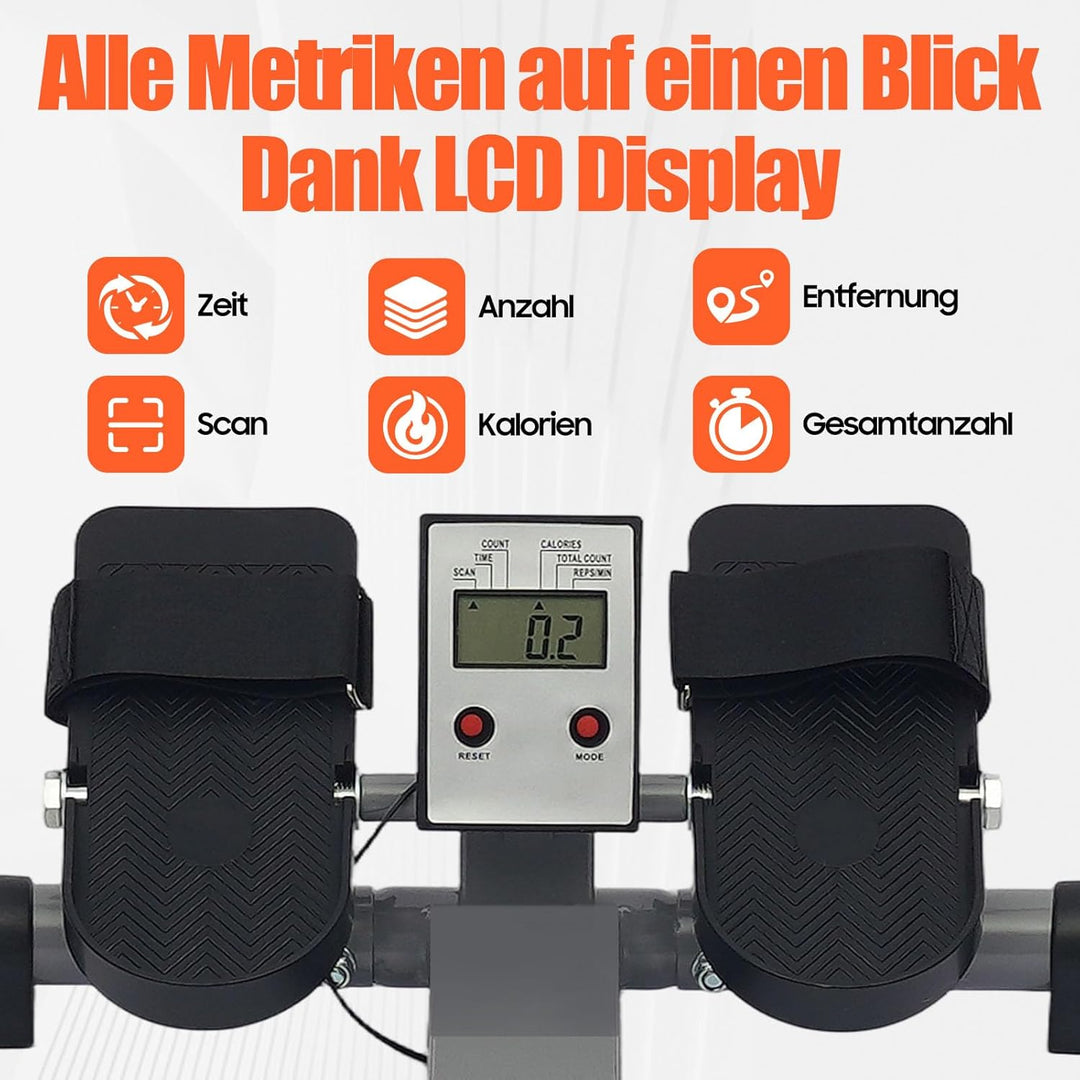 106cm X 66cm X 10cm Rudergerät Für Zuhause, LCD-Display, Einstellbarer Widerstand 15-55kg, Für Fitne