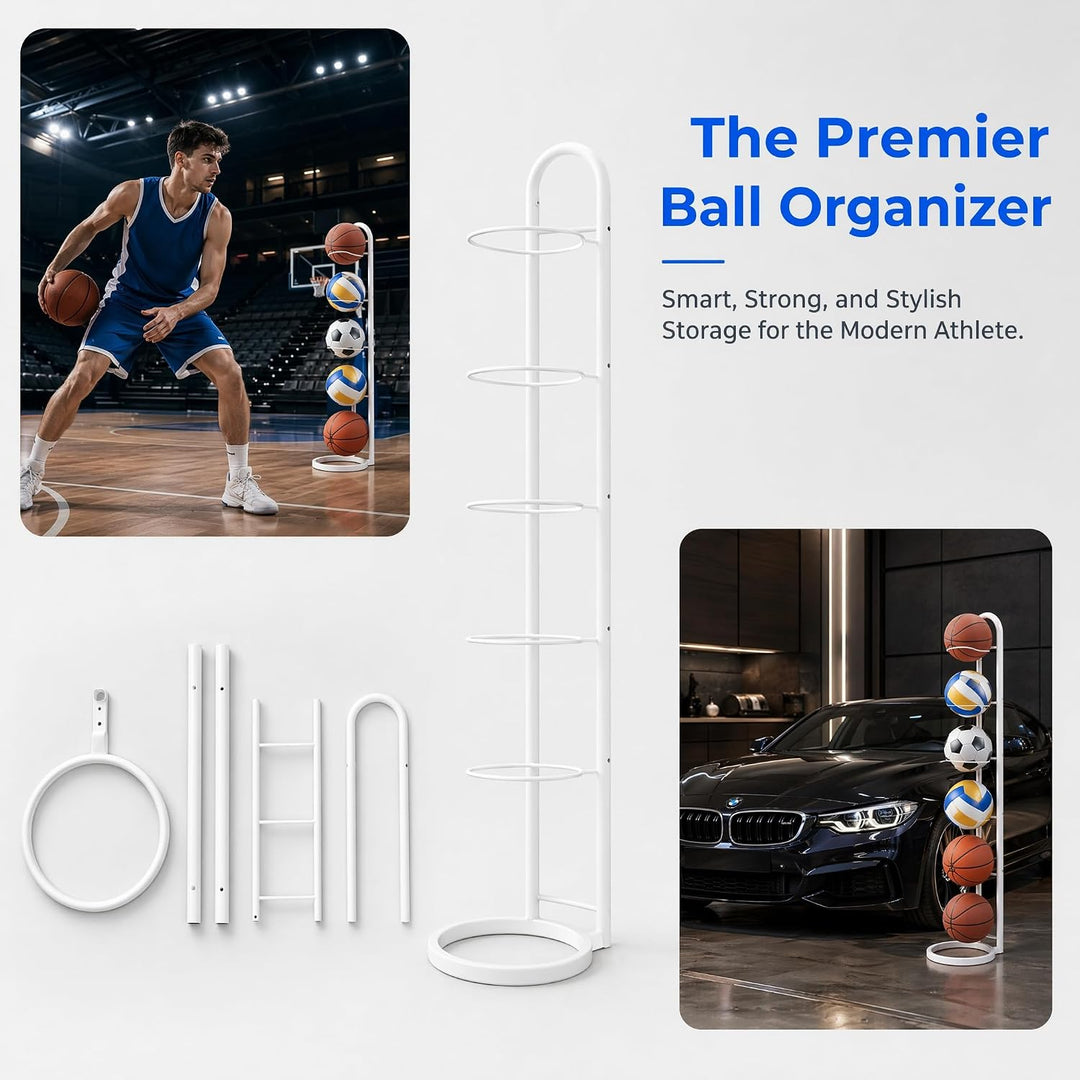 5-stufiger Balllagerregal Basketballständer Ballständer Basketball Ballhalter Ball Aufbewahrung Outd