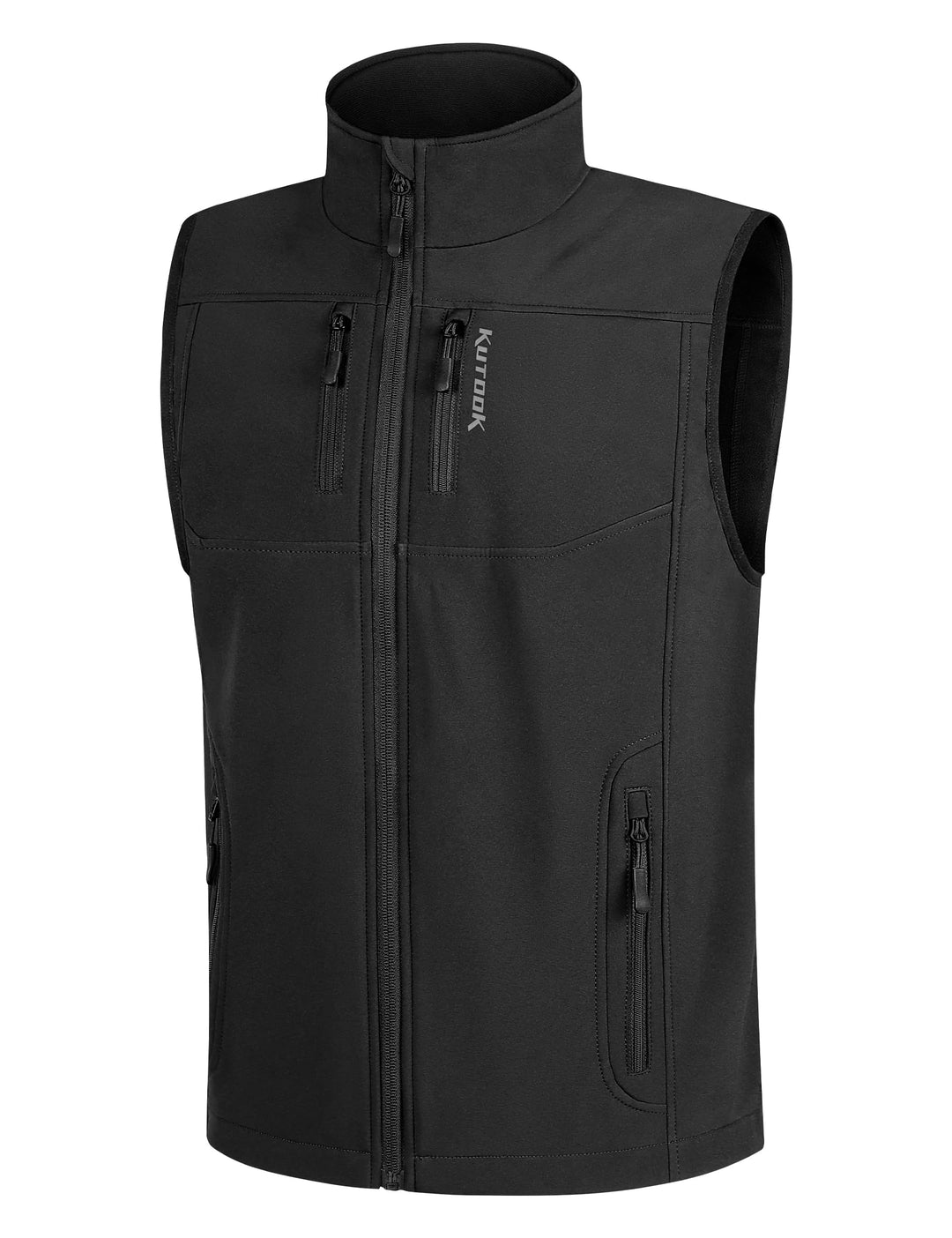 KUTOOK West Herren outdoor mit vier Taschen Softshell Ärmellose Jacke winddicht wasserdicht warm Mul